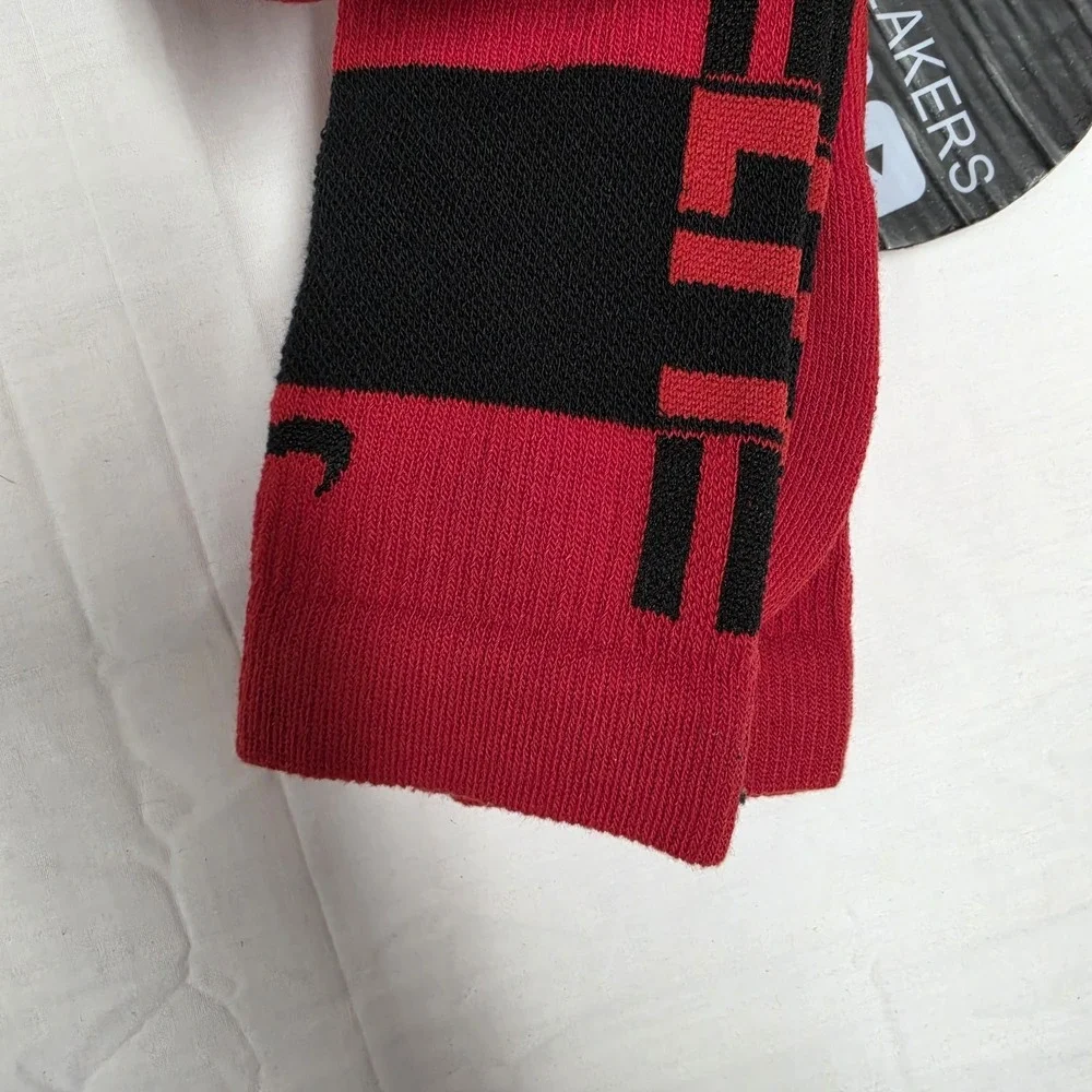 Nike Elite Dri Fit Crew Socks University Red Black CW6063 657 Men's Size Medium